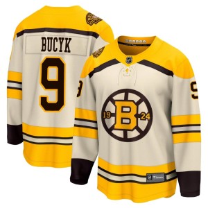 Johnny Bucyk Men's Fanatics Branded Boston Bruins Premier Cream Breakaway 100th Anniversary Jersey