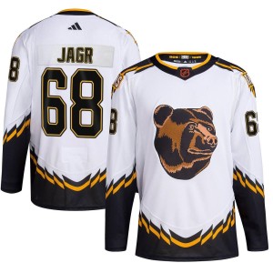 Jaromir Jagr Men's Adidas Boston Bruins Authentic White Reverse Retro 2.0 Jersey