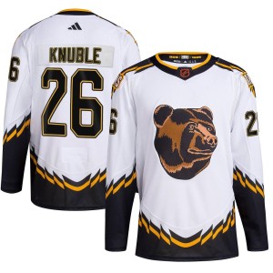 Mike Knuble Men's Adidas Boston Bruins Authentic White Reverse Retro 2.0 Jersey