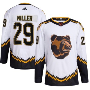 Jay Miller Men's Adidas Boston Bruins Authentic White Reverse Retro 2.0 Jersey