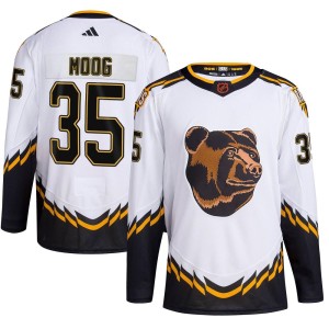 Andy Moog Men's Adidas Boston Bruins Authentic White Reverse Retro 2.0 Jersey