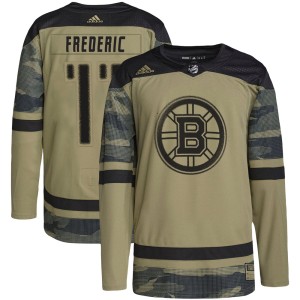 Trent Frederic Youth Adidas Boston Bruins Authentic Camo Military Appreciation Practice Jersey