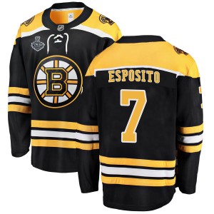 Phil Esposito Men's Fanatics Branded Boston Bruins Breakaway Black Home 2019 Stanley Cup Final Bound Jersey