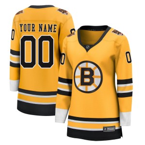 Custom Women's Fanatics Branded Boston Bruins Breakaway Gold Custom 2020/21 Special Edition Jersey