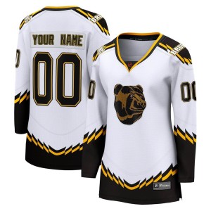 Custom Women's Fanatics Branded Boston Bruins Breakaway White Custom Special Edition 2.0 Jersey