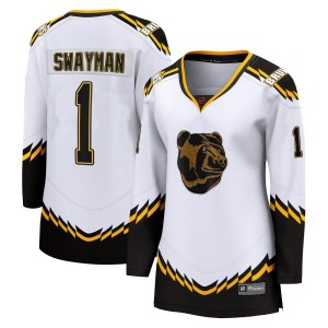 Jeremy Swayman Women's Fanatics Branded Boston Bruins Breakaway White Special Edition 2.0 Jersey