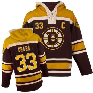 Zdeno Chara Youth Boston Bruins Premier Black Old Time Hockey Sawyer Hooded Sweatshirt