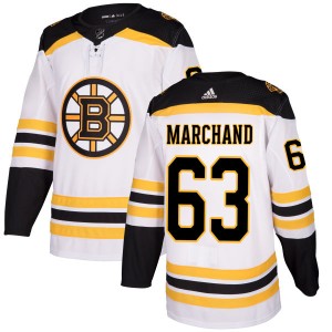 Brad Marchand Men's Adidas Boston Bruins Authentic White Jersey