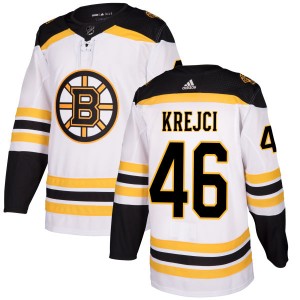 David Krejci Men's Adidas Boston Bruins Authentic White Jersey