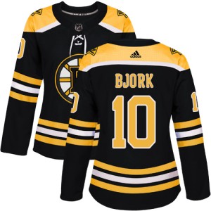 Anders Bjork Women's Adidas Boston Bruins Authentic Black Home Jersey