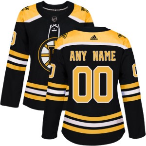 Custom Women's Adidas Boston Bruins Authentic Black Home Jersey