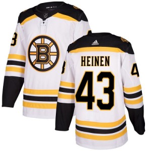 Danton Heinen Women's Adidas Boston Bruins Authentic White Away Jersey