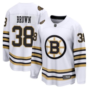 Patrick Brown Youth Fanatics Branded Boston Bruins Premier White Breakaway 100th Anniversary Jersey