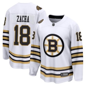 Pavel Zacha Youth Fanatics Branded Boston Bruins Premier White Breakaway 100th Anniversary Jersey