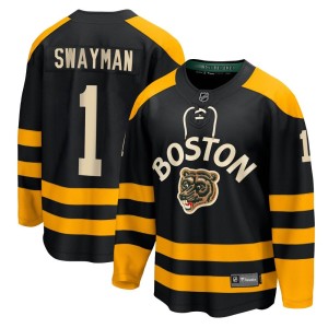 Jeremy Swayman Men's Fanatics Branded Boston Bruins Breakaway Black 2023 Winter Classic Jersey