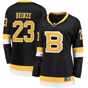 Steve Heinze Women's Fanatics Branded Boston Bruins Premier Black Breakaway Alternate Jersey