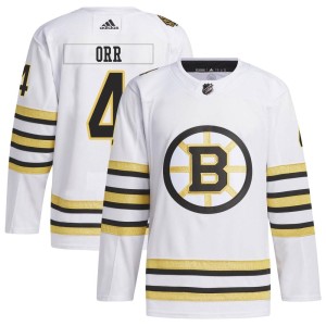 Bobby Orr Men's Adidas Boston Bruins Authentic White 100th Anniversary Primegreen Jersey