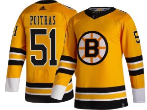 Matthew Poitras Youth Adidas Boston Bruins Breakaway Gold 2020/21 Special Edition Jersey