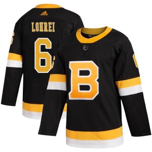 Mason Lohrei Youth Adidas Boston Bruins Authentic Black Alternate Jersey