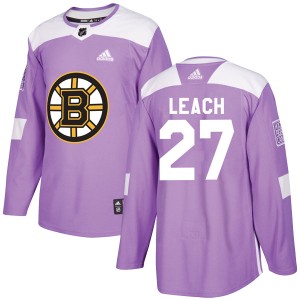 Reggie Leach Youth Adidas Boston Bruins Authentic Purple Fights Cancer Practice Jersey