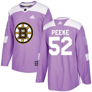Andrew Peeke Youth Adidas Boston Bruins Authentic Purple Fights Cancer Practice Jersey