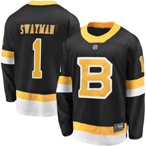 Jeremy Swayman Men's Fanatics Branded Boston Bruins Premier Black Breakaway Alternate Jersey