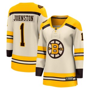 Eddie Johnston Women's Fanatics Branded Boston Bruins Premier Cream Breakaway 100th Anniversary Jersey
