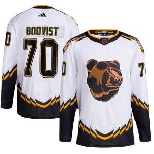 Jesper Boqvist Youth Adidas Boston Bruins Authentic White Reverse Retro 2.0 Jersey