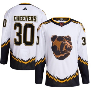 Gerry Cheevers Youth Adidas Boston Bruins Authentic White Reverse Retro 2.0 Jersey