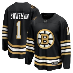 Jeremy Swayman Men's Fanatics Branded Boston Bruins Premier Black Breakaway 100th Anniversary Jersey