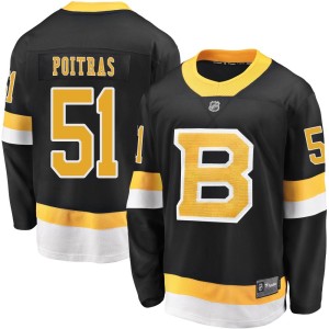Matthew Poitras Youth Fanatics Branded Boston Bruins Premier Black Breakaway Alternate Jersey