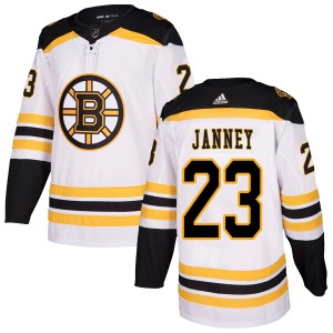 Craig Janney Men's Adidas Boston Bruins Authentic White Away Jersey
