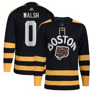 Reilly Walsh Men's Adidas Boston Bruins Authentic Black 2023 Winter Classic Jersey