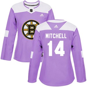 Ian Mitchell Women's Adidas Boston Bruins Authentic Purple Fights Cancer Practice Jersey