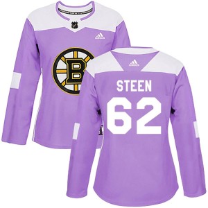 Oskar Steen Women's Adidas Boston Bruins Authentic Purple Fights Cancer Practice Jersey
