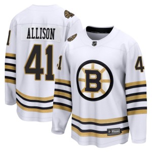 Jason Allison Men's Fanatics Branded Boston Bruins Premier White Breakaway 100th Anniversary Jersey