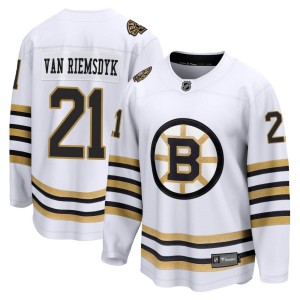 James van Riemsdyk Men's Fanatics Branded Boston Bruins Premier White Breakaway 100th Anniversary Jersey