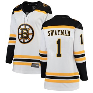 Jeremy Swayman Women's Fanatics Branded Boston Bruins Breakaway White Away Jersey