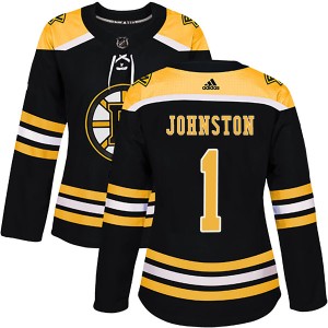 Eddie Johnston Women's Adidas Boston Bruins Authentic Black Home Jersey