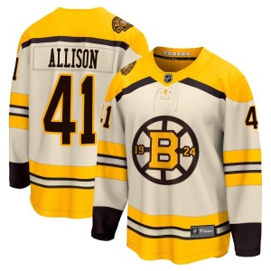 Jason Allison Men's Fanatics Branded Boston Bruins Premier Cream Breakaway 100th Anniversary Jersey
