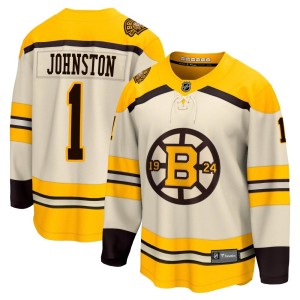 Eddie Johnston Men's Fanatics Branded Boston Bruins Premier Cream Breakaway 100th Anniversary Jersey