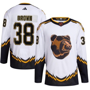 Patrick Brown Men's Adidas Boston Bruins Authentic White Reverse Retro 2.0 Jersey