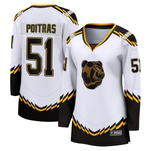 Matthew Poitras Women's Fanatics Branded Boston Bruins Breakaway White Special Edition 2.0 Jersey